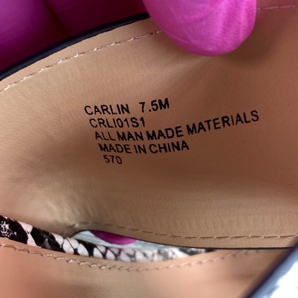 Steve Madden Carlin Black Ankle Strap Sandal Snake Print Wedge Heel Womens 7.5M - Picture 14 of 14